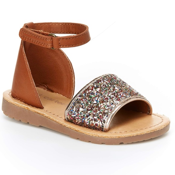 Carter's Other - CARTER’S Girls Emmie Embellished Glitter Sandals Adjustable Strap Size 10
